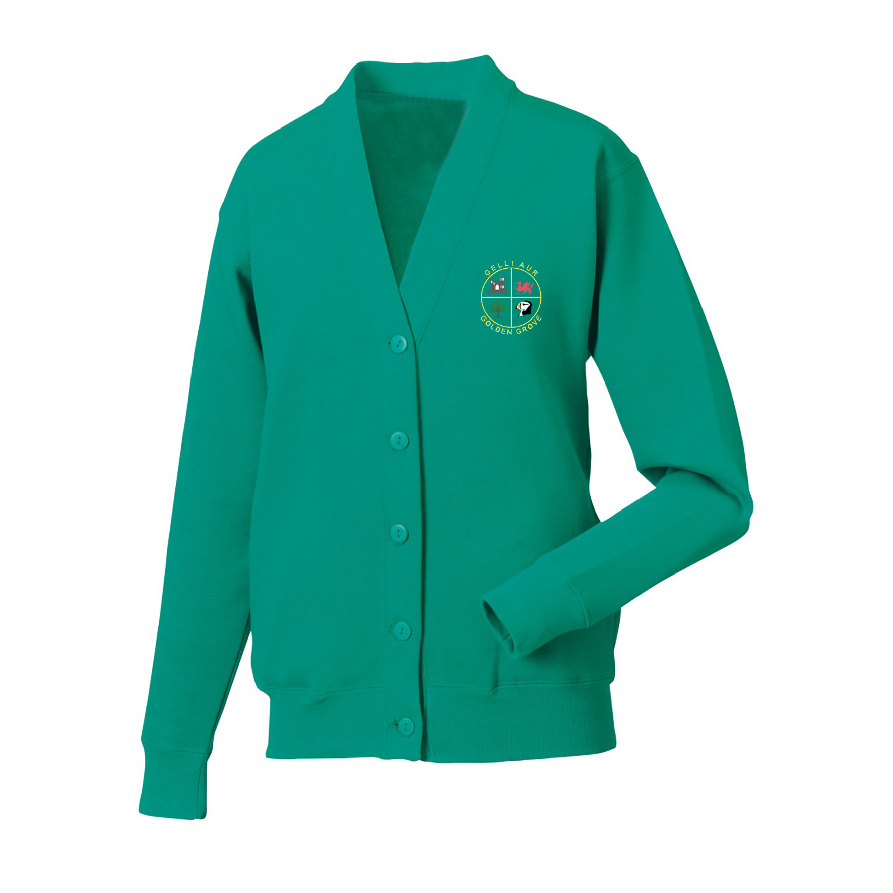 Jade green school cardigan hotsell