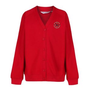 Holy Name School Red V-Neck Cardigan