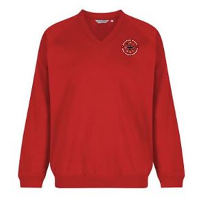 Holy Name School Red Unisex V-Neck Sweatshirt